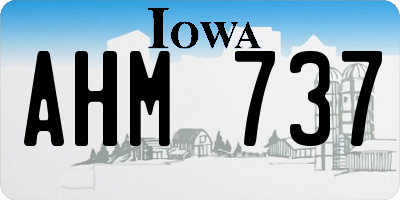 IA license plate AHM737