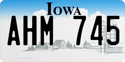 IA license plate AHM745