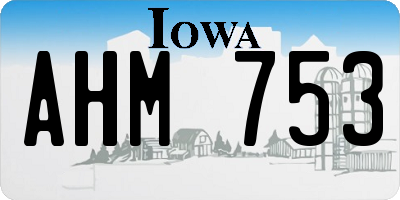 IA license plate AHM753