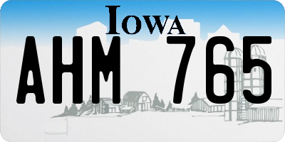 IA license plate AHM765