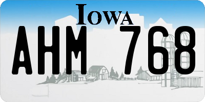 IA license plate AHM768