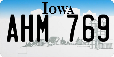 IA license plate AHM769