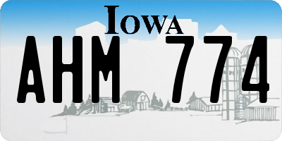 IA license plate AHM774