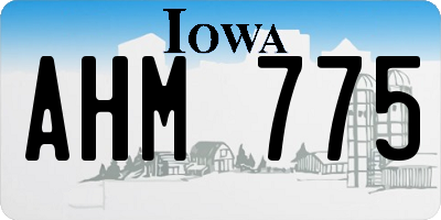 IA license plate AHM775