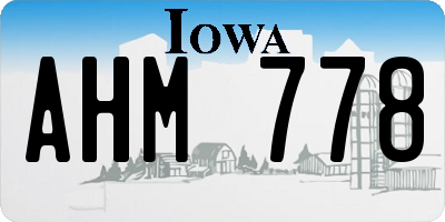IA license plate AHM778
