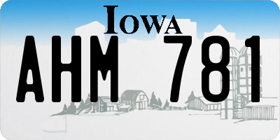IA license plate AHM781