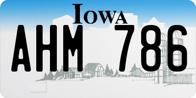 IA license plate AHM786