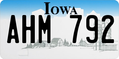 IA license plate AHM792