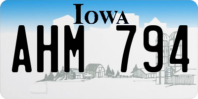 IA license plate AHM794