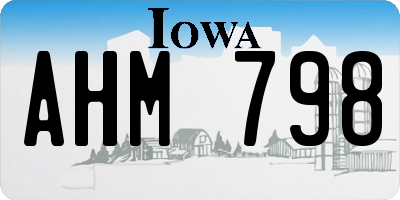 IA license plate AHM798
