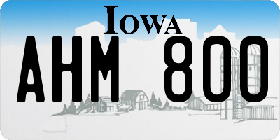 IA license plate AHM800