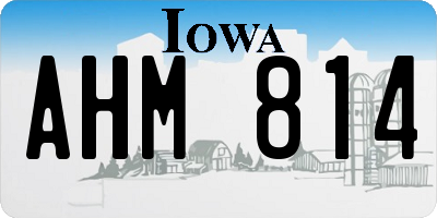 IA license plate AHM814