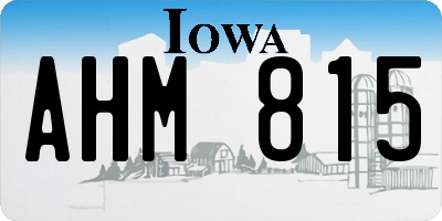 IA license plate AHM815