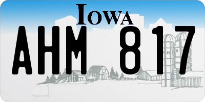 IA license plate AHM817
