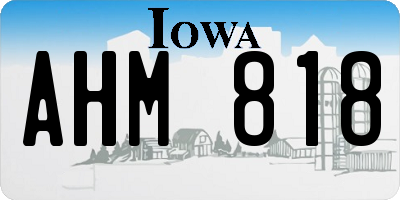 IA license plate AHM818