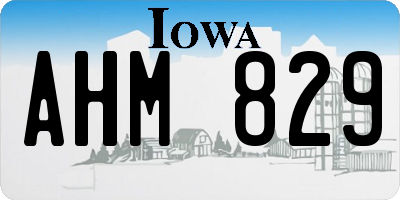 IA license plate AHM829