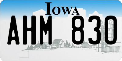 IA license plate AHM830