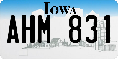 IA license plate AHM831