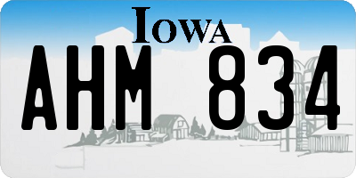 IA license plate AHM834