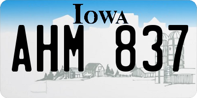 IA license plate AHM837