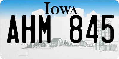 IA license plate AHM845