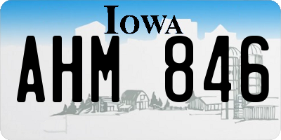 IA license plate AHM846