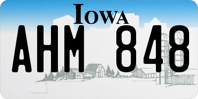 IA license plate AHM848