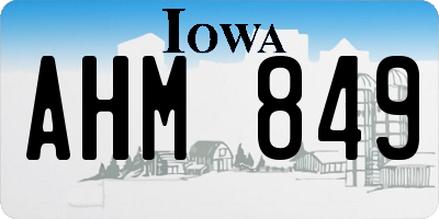 IA license plate AHM849