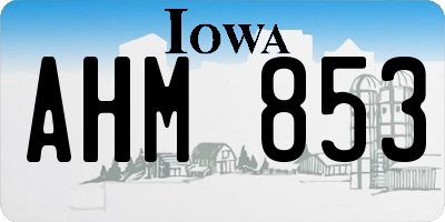 IA license plate AHM853