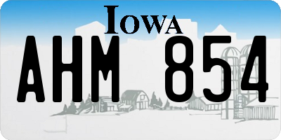 IA license plate AHM854