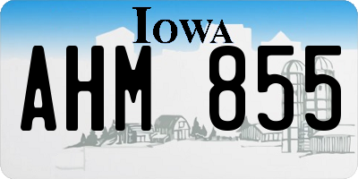 IA license plate AHM855
