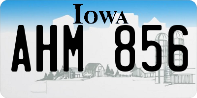 IA license plate AHM856