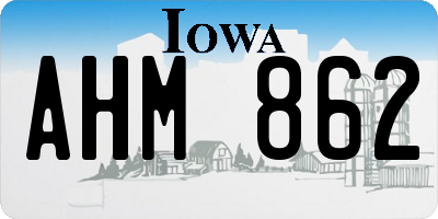 IA license plate AHM862