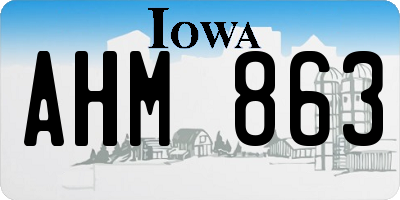 IA license plate AHM863