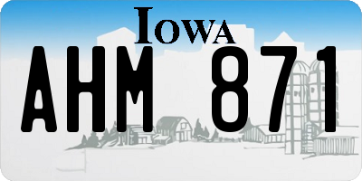 IA license plate AHM871