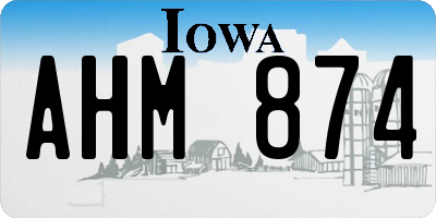 IA license plate AHM874