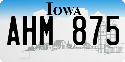IA license plate AHM875