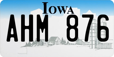 IA license plate AHM876