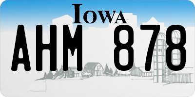IA license plate AHM878