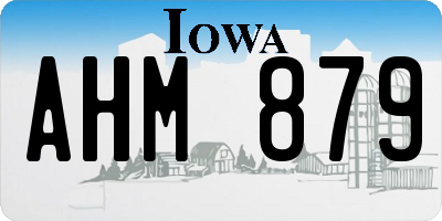 IA license plate AHM879