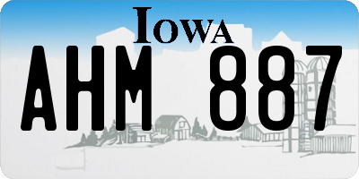 IA license plate AHM887