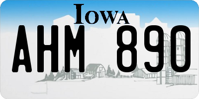 IA license plate AHM890
