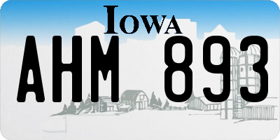 IA license plate AHM893