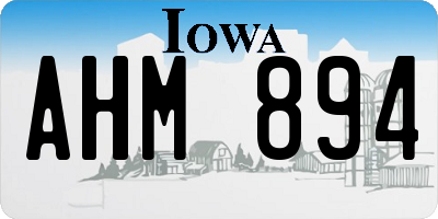 IA license plate AHM894