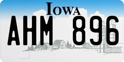 IA license plate AHM896