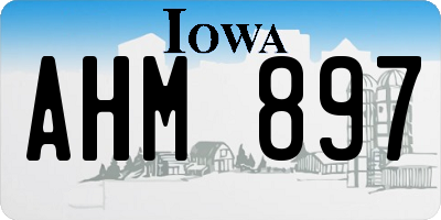 IA license plate AHM897