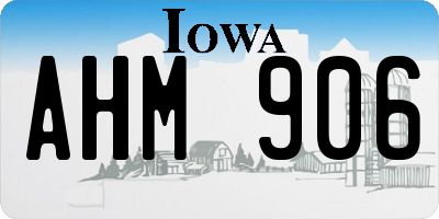 IA license plate AHM906