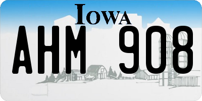 IA license plate AHM908