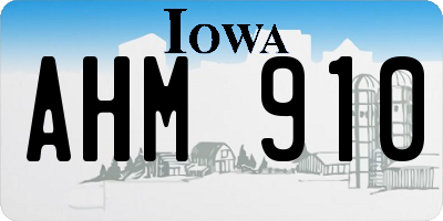 IA license plate AHM910