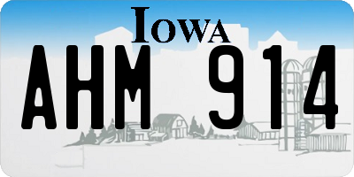 IA license plate AHM914